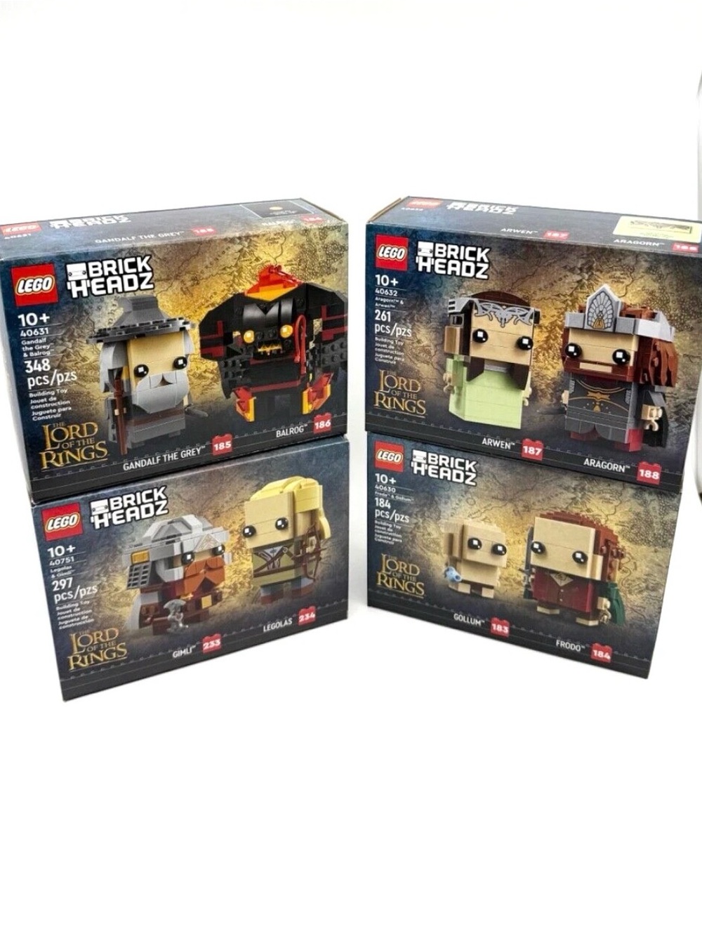 New & Sealed! Lot of 4 LEGO Brickheadz Lord of the Rings 40630 40631 40632 40751